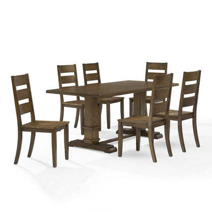 Crosley Furniture - Joanna 7-Piece Dining Table Set For 6 - Table & 6 Ladder-Back Chairs - KF13066DO-DO view 1