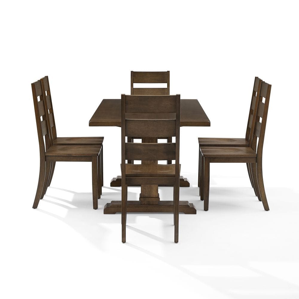 Crosley Furniture - Joanna 7-Piece Dining Table Set For 6 - Table & 6 Ladder-Back Chairs - KF13066DO-DO view 3