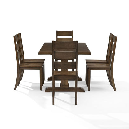 Crosley Furniture - Joanna 7-Piece Dining Table Set For 6 - Table & 6 Ladder-Back Chairs - KF13066DO-DO view 3
