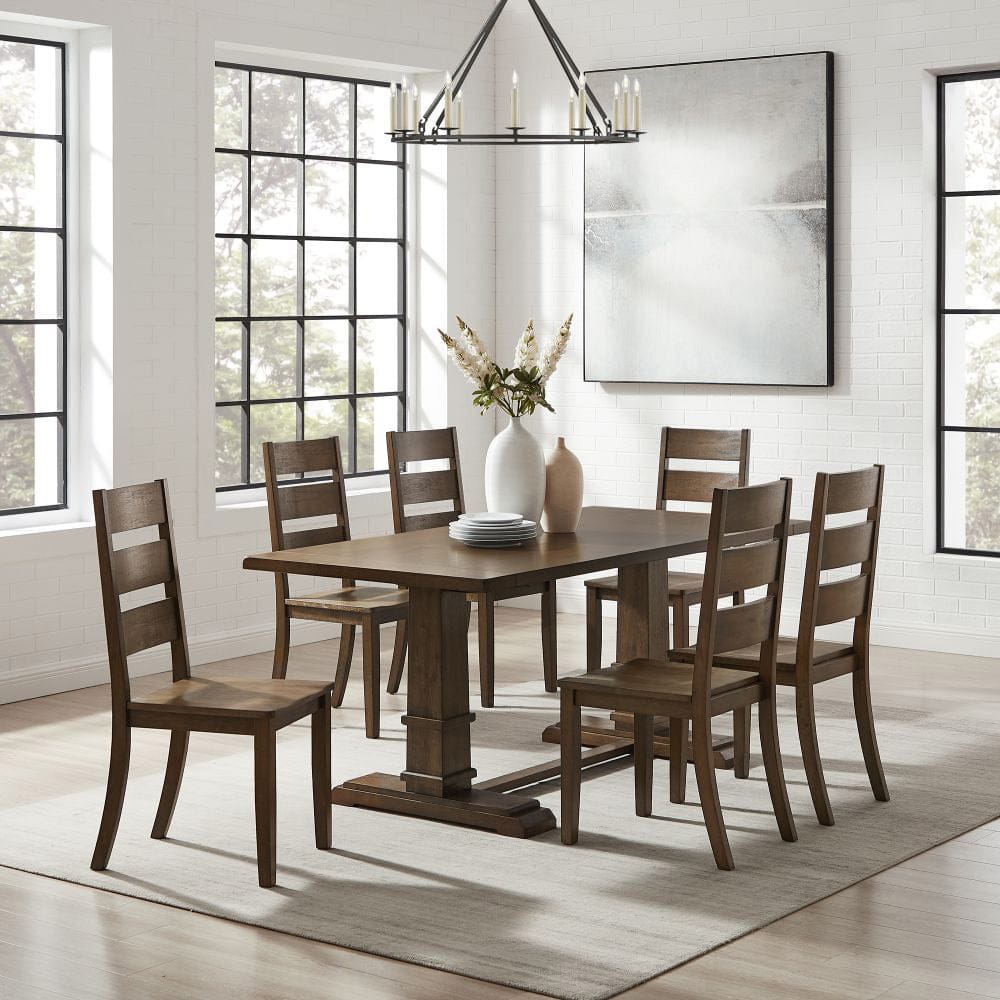 Crosley Furniture - Joanna 7-Piece Dining Table Set For 6 - Table & 6 Ladder-Back Chairs - KF13066DO-DO view 6