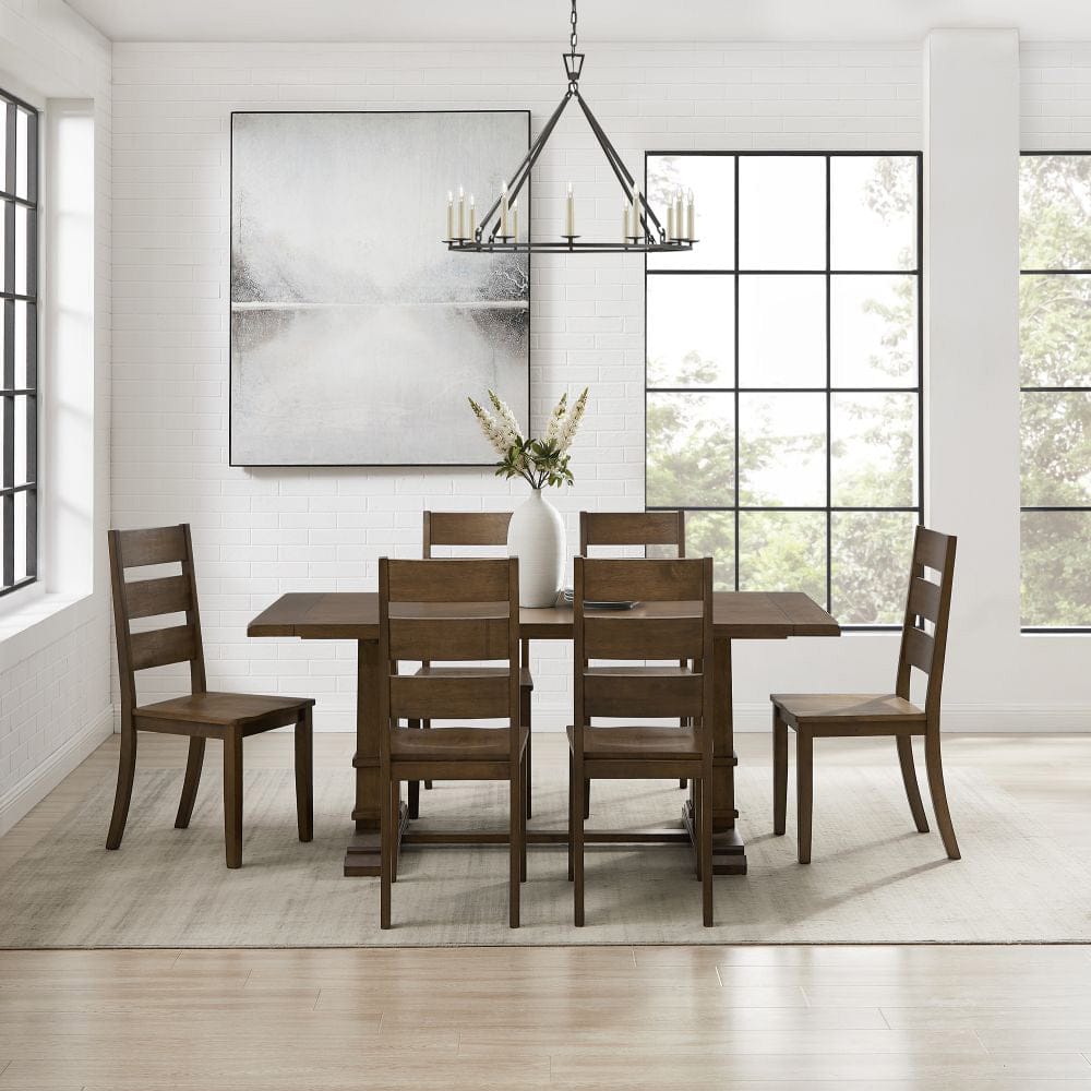 Crosley Furniture - Joanna 7-Piece Dining Table Set For 6 - Table & 6 Ladder-Back Chairs - KF13066DO-DO view 7