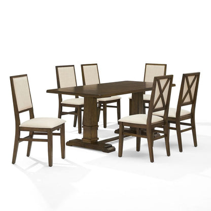 Crosley Furniture - Joanna 7-Piece Dining Table Set For 6 - Table & 6 Upholstered Back Chairs - KF13067DO-DO view 1