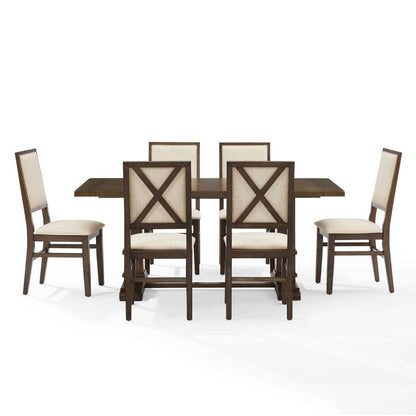 Crosley Furniture - Joanna 7-Piece Dining Table Set For 6 - Table & 6 Upholstered Back Chairs - KF13067DO-DO view 2