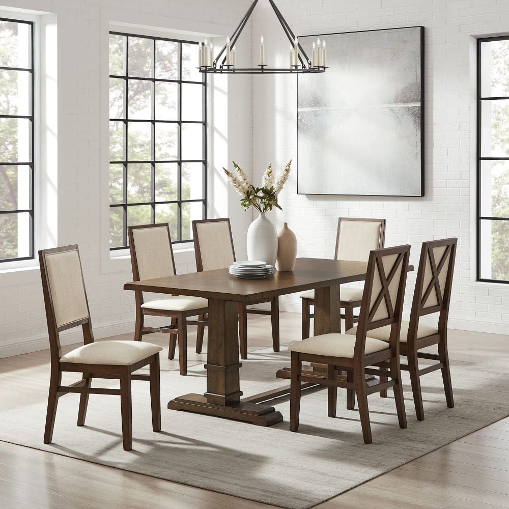 Crosley Furniture - Joanna 7-Piece Dining Table Set For 6 - Table & 6 Upholstered Back Chairs - KF13067DO-DO view 6