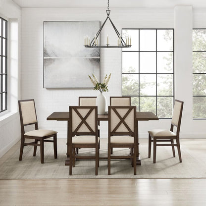 Crosley Furniture - Joanna 7-Piece Dining Table Set For 6 - Table & 6 Upholstered Back Chairs - KF13067DO-DO view 7