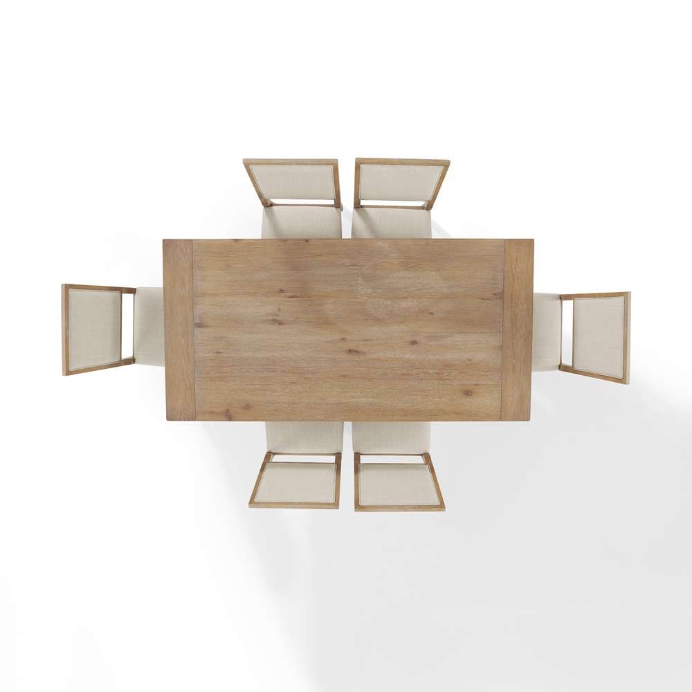 Crosley Furniture - Joanna 7Pc Dining Set Rustic Brown /Creme - Table & 6 Upholstered Back Chairs - KF13067RB-RB veiw 5