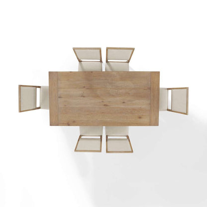 Crosley Furniture - Joanna 7Pc Dining Set Rustic Brown /Creme - Table & 6 Upholstered Back Chairs - KF13067RB-RB veiw 5