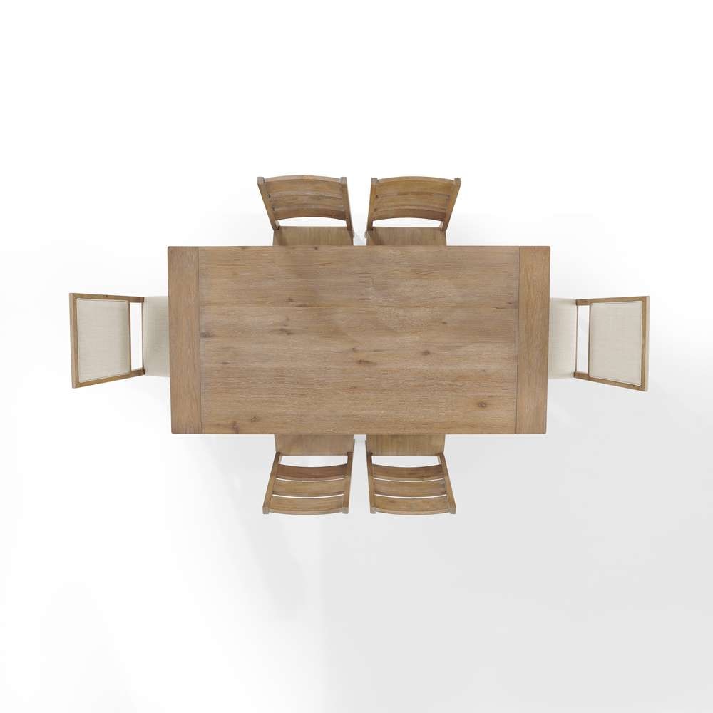Crosley Furniture - Joanna 7Pc Dining Set Rustic Brown /Creme - Table, 4 Ladder Back Chairs, & 2 Upholstered Back Chairs - KF13070RB-RB veiw 5