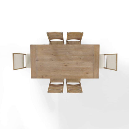 Crosley Furniture - Joanna 7Pc Dining Set Rustic Brown /Creme - Table, 4 Ladder Back Chairs, & 2 Upholstered Back Chairs - KF13070RB-RB veiw 5