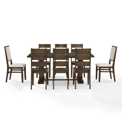 Crosley Furniture - Joanna 9-Piece Dining Table Set For 8 - Table, 6 Ladder-Back Chairs, & 2 Upholstered Back Chairs - KF13071DO-DO view 2
