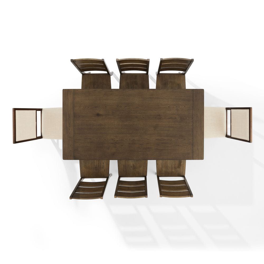 Crosley Furniture - Joanna 9-Piece Dining Table Set For 8 - Table, 6 Ladder-Back Chairs, & 2 Upholstered Back Chairs - KF13071DO-DO view 4