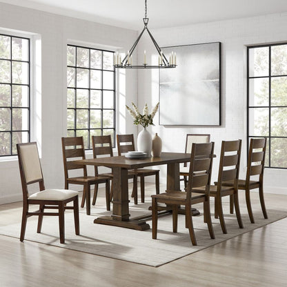 Crosley Furniture - Joanna 9-Piece Dining Table Set For 8 - Table, 6 Ladder-Back Chairs, & 2 Upholstered Back Chairs - KF13071DO-DO view 6