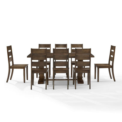 Crosley Furniture - Joanna 9-Piece Dining Table Set For 8 - Table & 8 Ladder-Back Chairs - KF13068DO-DO view 2