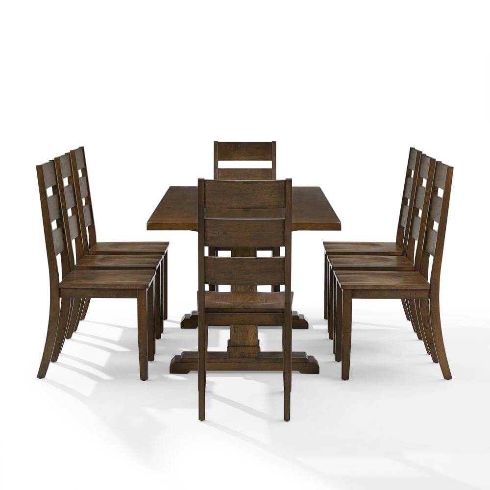 Crosley Furniture - Joanna 9-Piece Dining Table Set For 8 - Table & 8 Ladder-Back Chairs - KF13068DO-DO view 3