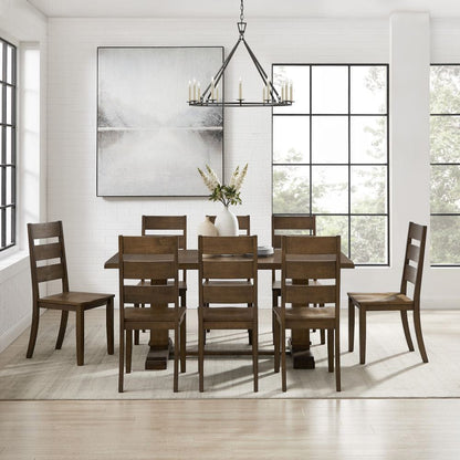Crosley Furniture - Joanna 9-Piece Dining Table Set For 8 - Table & 8 Ladder-Back Chairs - KF13068DO-DO view 7