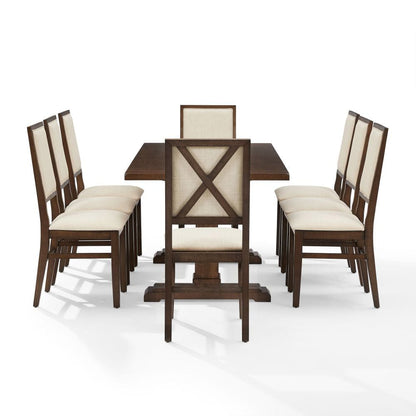 Crosley Furniture - Joanna 9-Piece Dining Table Set For 8 - Table & 8 Upholstered Back Chairs - KF13069DO-DO view 3