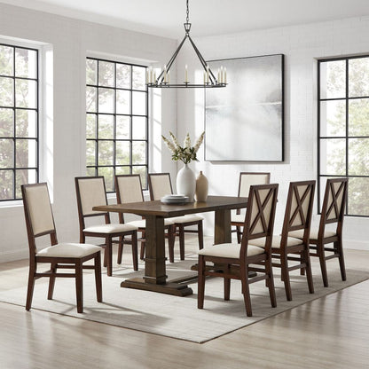 Crosley Furniture - Joanna 9-Piece Dining Table Set For 8 - Table & 8 Upholstered Back Chairs - KF13069DO-DO view 6