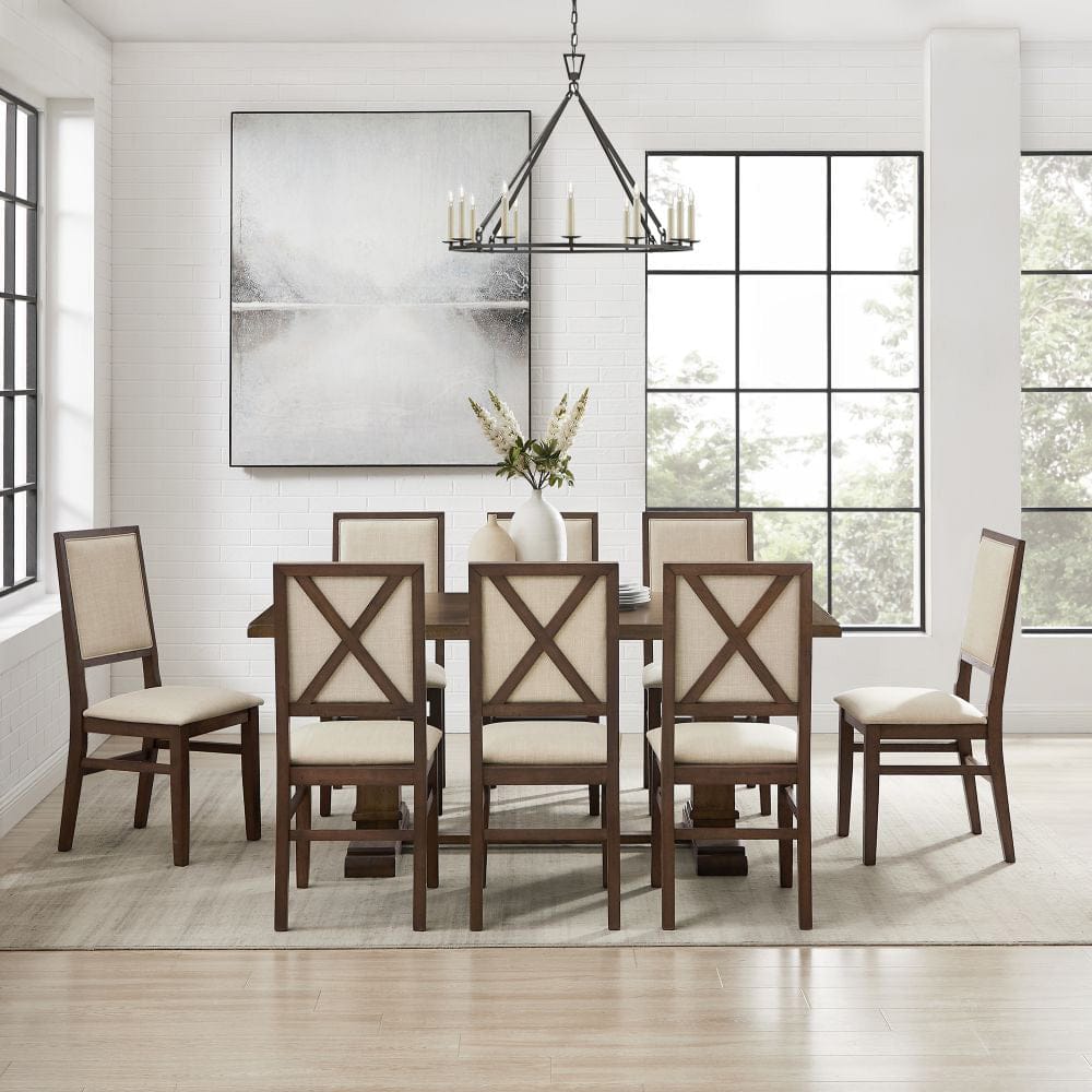 Crosley Furniture - Joanna 9-Piece Dining Table Set For 8 - Table & 8 Upholstered Back Chairs - KF13069DO-DO view 7