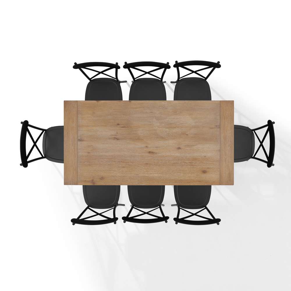 Crosley Furniture - Joanna 9Pc Dining Set W/Camille Chairs Matte Black/ Rustic Brown - Table & 8 Chairs - KF20009RB-MB veiw 5