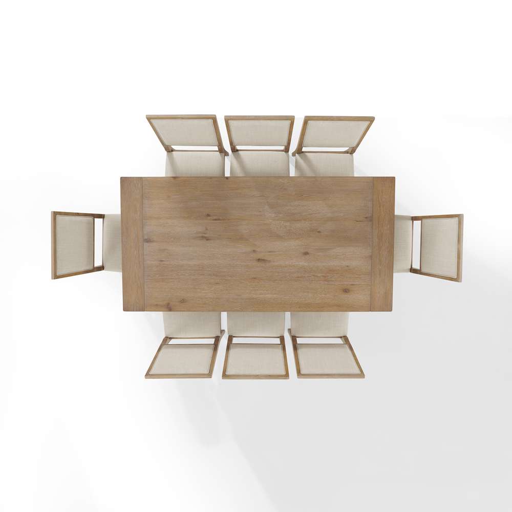 Crosley Furniture - Joanna 9Pc Dining Set Rustic Brown /Creme - Table & 8 Upholstered Back Chairs - KF13069RB-RB veiw 5