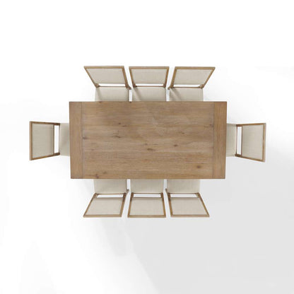 Crosley Furniture - Joanna 9Pc Dining Set Rustic Brown /Creme - Table & 8 Upholstered Back Chairs - KF13069RB-RB veiw 5