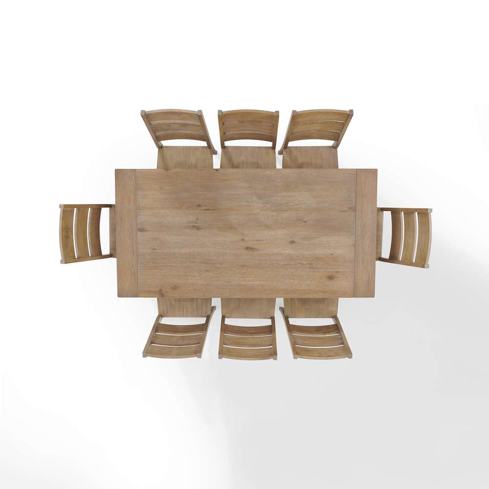 Crosley Furniture - Joanna 9Pc Dining Set Rustic Brown - Table & 8 Ladder Back Chairs - KF13068RB-RB veiw 5