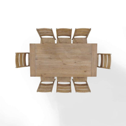 Crosley Furniture - Joanna 9Pc Dining Set Rustic Brown - Table & 8 Ladder Back Chairs - KF13068RB-RB veiw 5