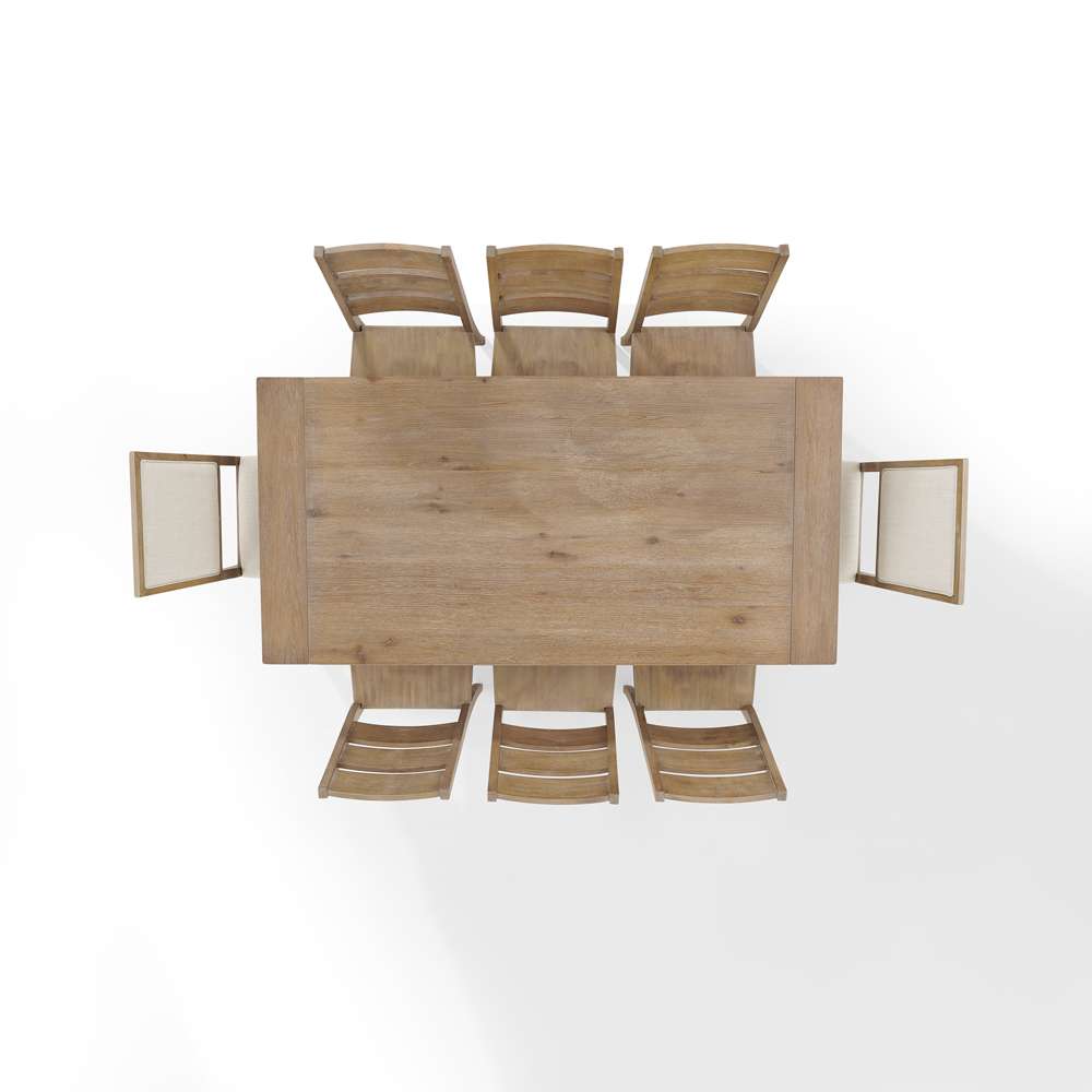 Crosley Furniture - Joanna 9Pc Dining Set Rustic Brown /Creme - Table, 6 Ladder Back Chairs, & 2 Upholstered Back Chairs - KF13071RB-RB veiw 5