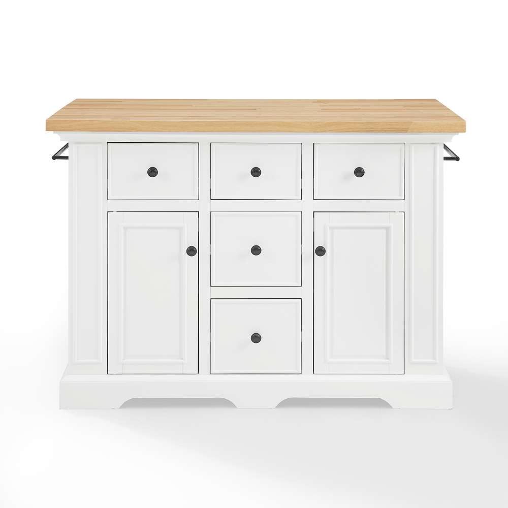 Crosley Furniture - Julia Wood Top Kitchen Island White/Natural - KF30025WH-NA view 3