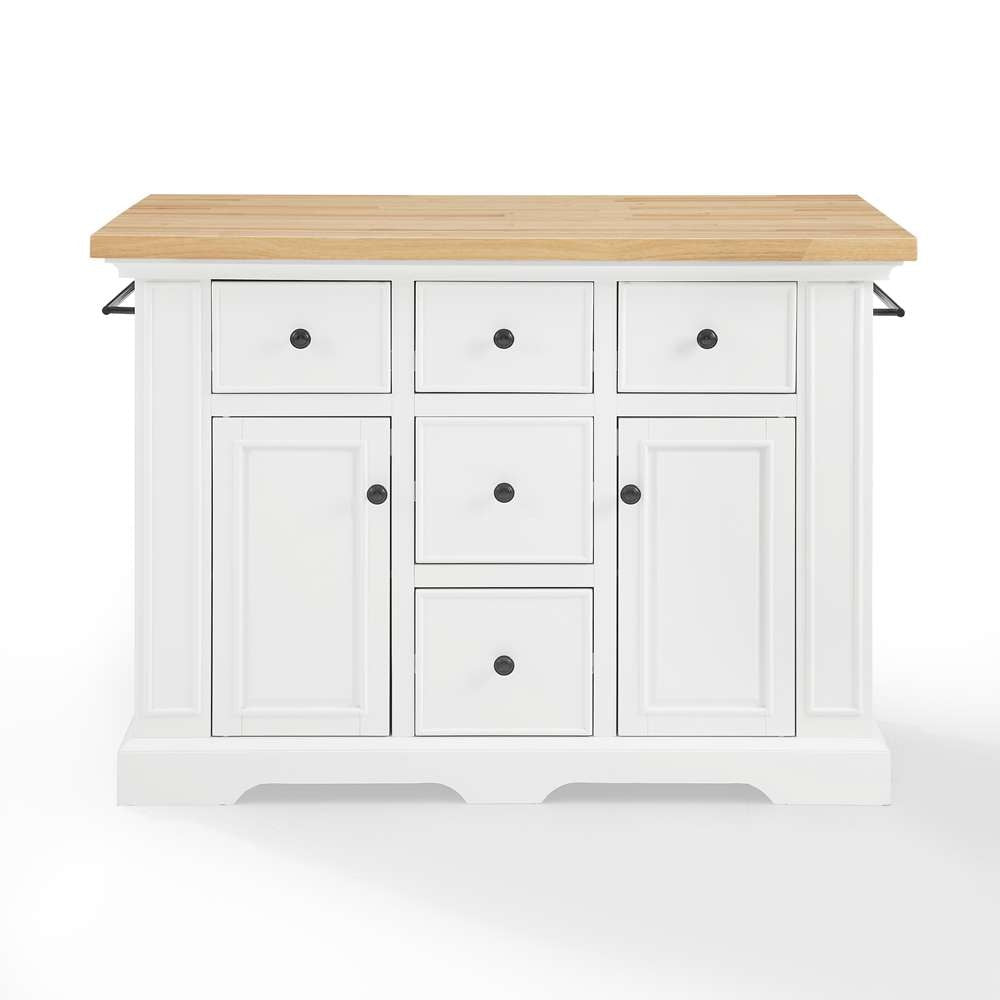 Crosley Furniture - Julia Wood Top Kitchen Island White/Natural - KF30025WH-NA veiw 3