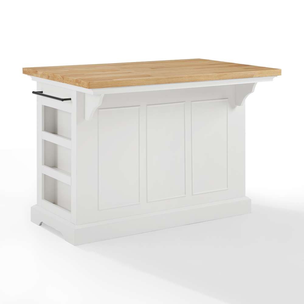 Crosley Furniture - Julia Wood Top Kitchen Island White/Natural - KF30025WH-NA veiw 5