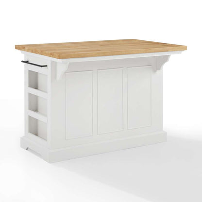 Crosley Furniture - Julia Wood Top Kitchen Island White/Natural - KF30025WH-NA veiw 5