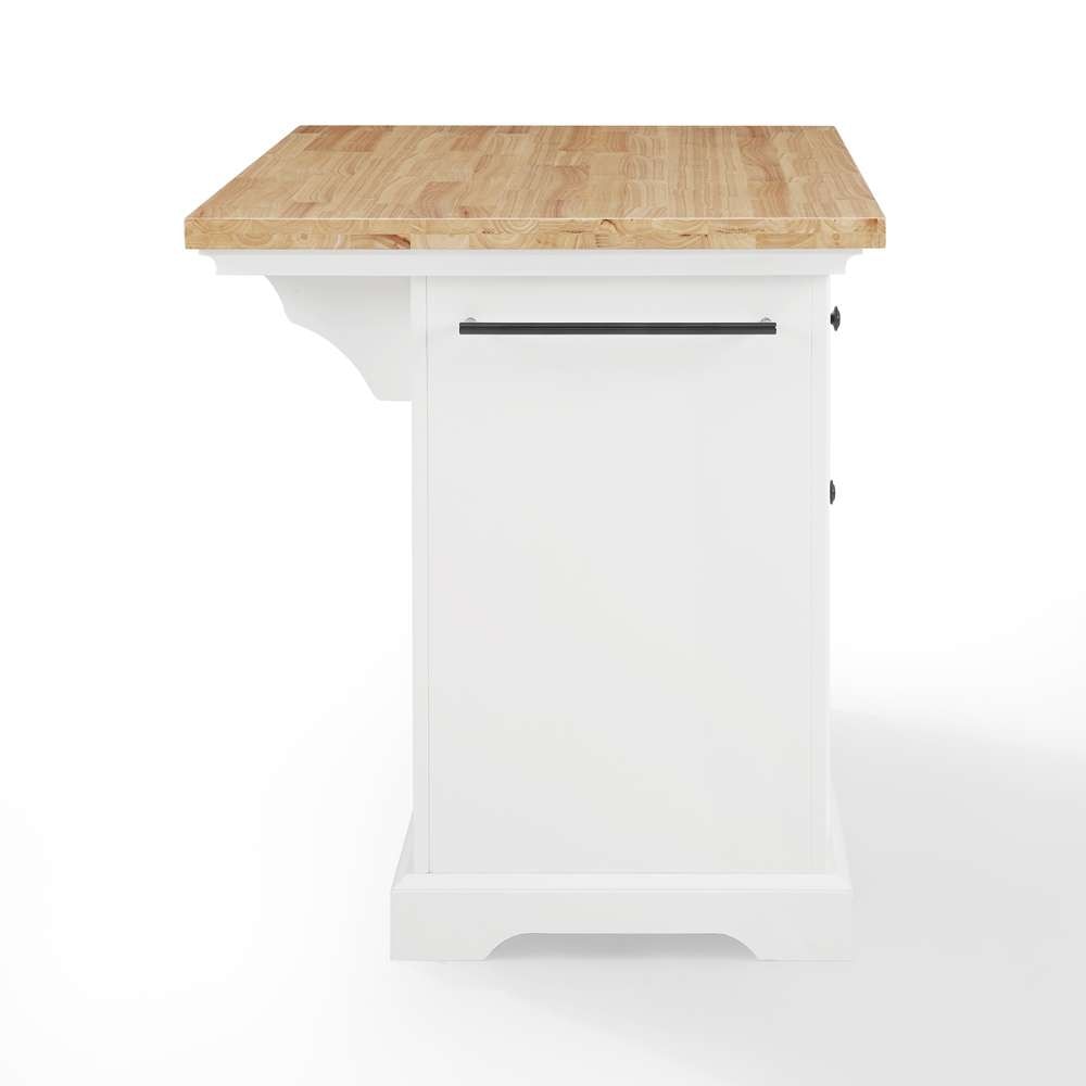 Crosley Furniture - Julia Wood Top Kitchen Island White/Natural - KF30025WH-NA veiw 6