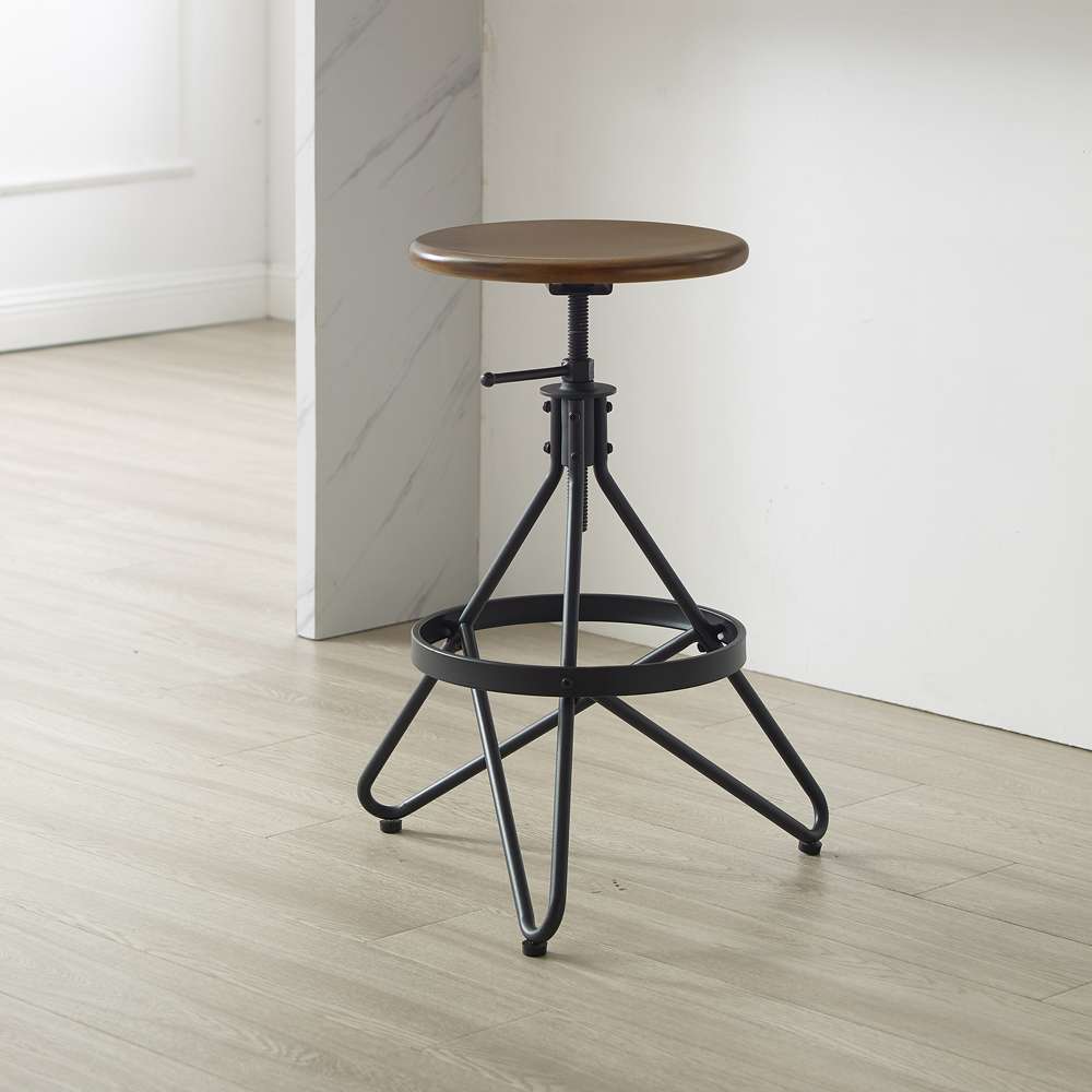 Crosley Furniture - Kalen Adjustable Height Swivel Stool Brown/Matte Black - CF522226-BR veiw 1