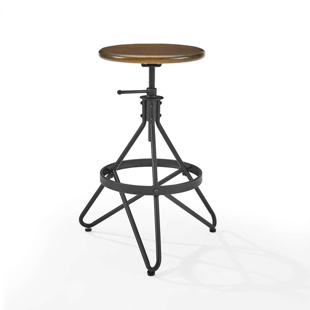 Crosley Furniture - Kalen Adjustable Height Swivel Stool Brown/Matte Black - CF522226-BR veiw 2