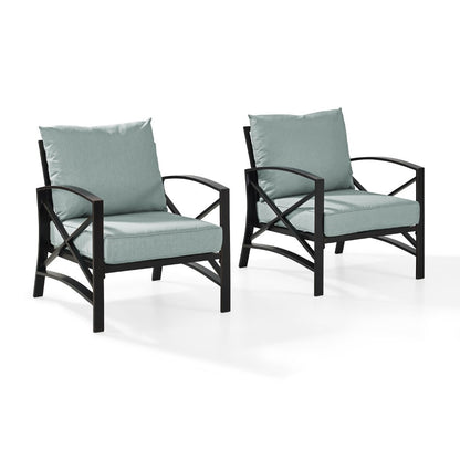 Crosley Furniture - Kaplan 2 Pc Outdoor Seating Set With Mist Cushion - Two Outdoor Chairs - KO60013BZ-MI veiw 1