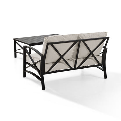 Crosley Furniture - Kaplan 2 Pc Outdoor Seating Set With Oatmeal Cushion - Loveseat, Coffee Table - KO60010BZ-OL veiw 4