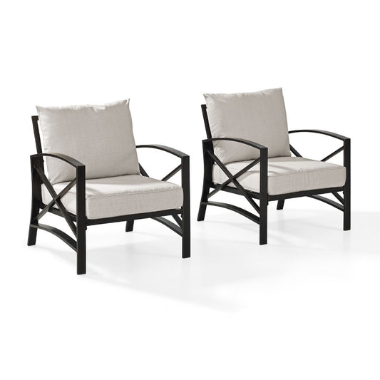 Crosley Furniture - Kaplan 2 Pc Outdoor Seating Set With Oatmeal Cushion - Two Outdoor Chairs - KO60013BZ-OL veiw 1
