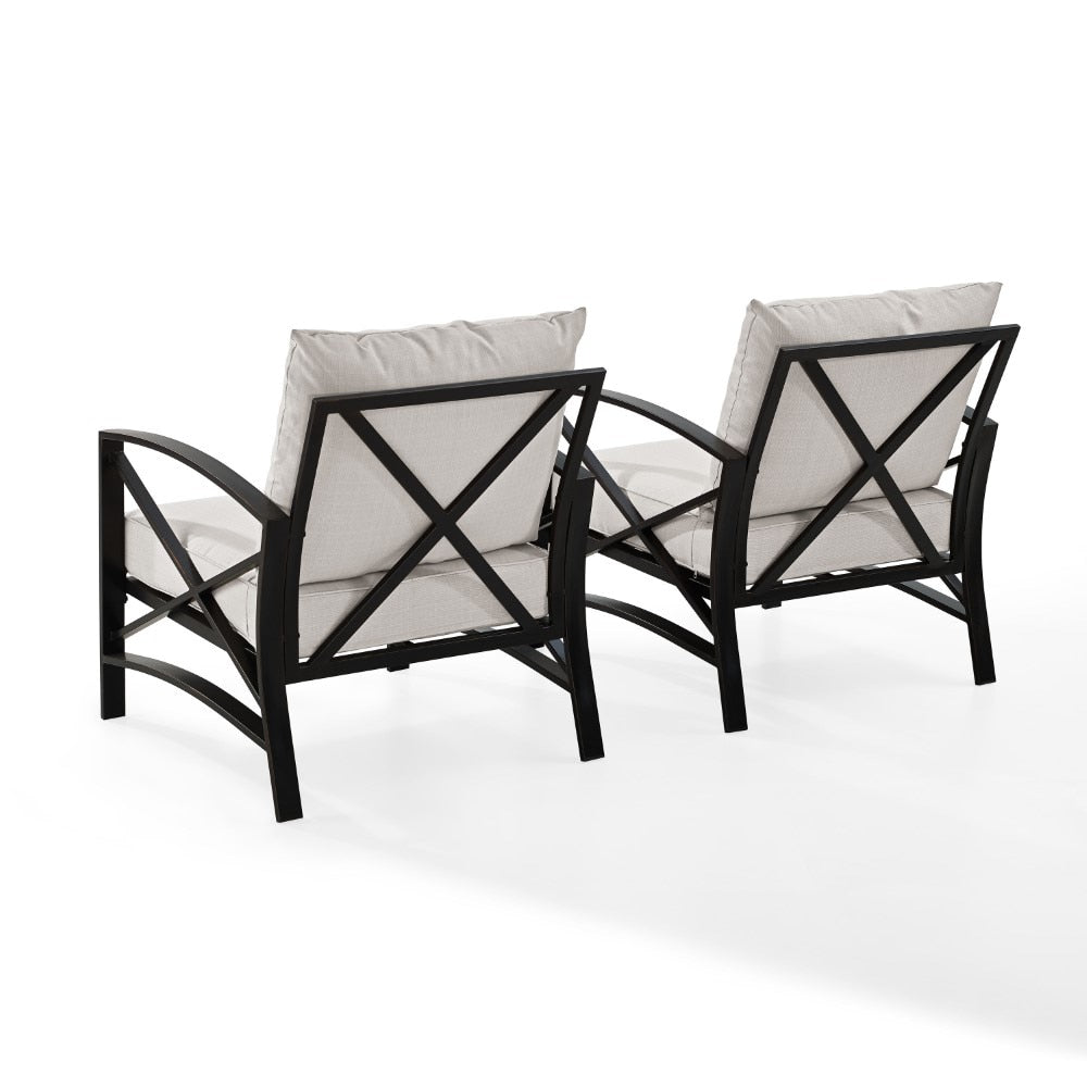 Crosley Furniture - Kaplan 2 Pc Outdoor Seating Set With Oatmeal Cushion - Two Outdoor Chairs - KO60013BZ-OL veiw 5