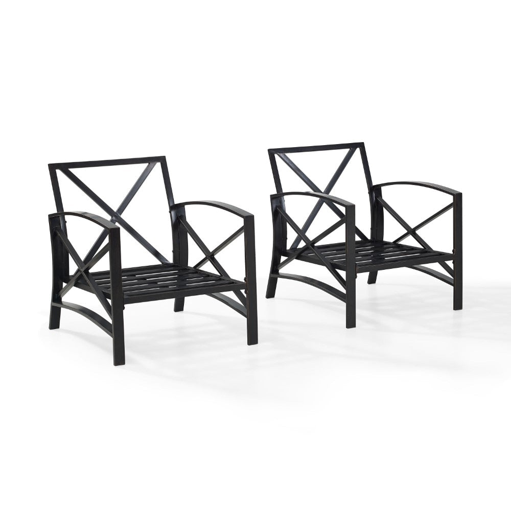 Crosley Furniture - Kaplan 2 Pc Outdoor Seating Set With Oatmeal Cushion - Two Outdoor Chairs - KO60013BZ-OL veiw 6