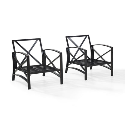 Crosley Furniture - Kaplan 2 Pc Outdoor Seating Set With Oatmeal Cushion - Two Outdoor Chairs - KO60013BZ-OL veiw 6
