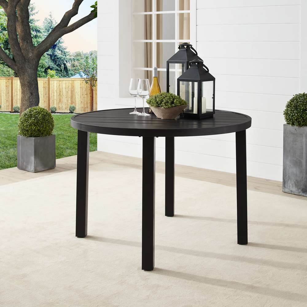 Crosley Furniture - Kaplan 42in Round Outdoor Metal Dining Table Oil Rubbed Bronze - CO6217-BZ veiw 1