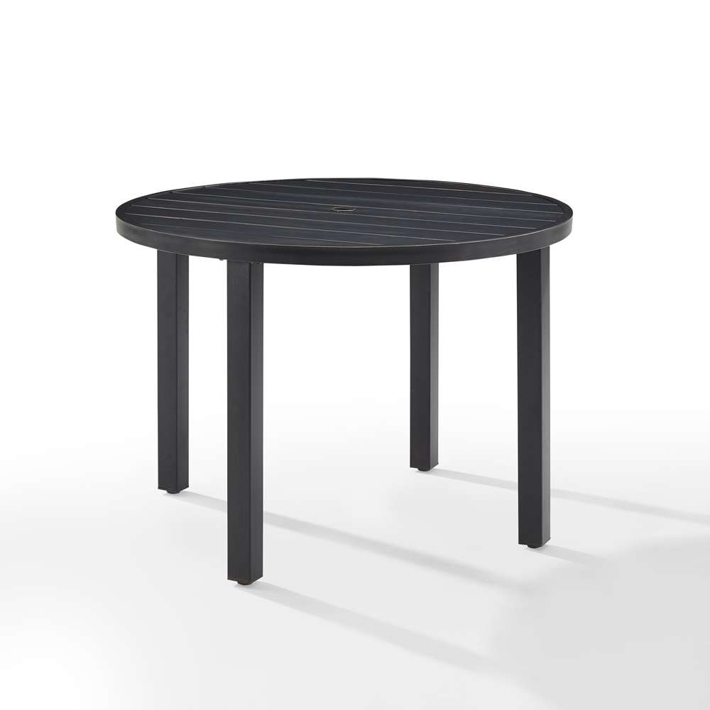 Crosley Furniture - Kaplan 42in Round Outdoor Metal Dining Table Oil Rubbed Bronze - CO6217-BZ veiw 2