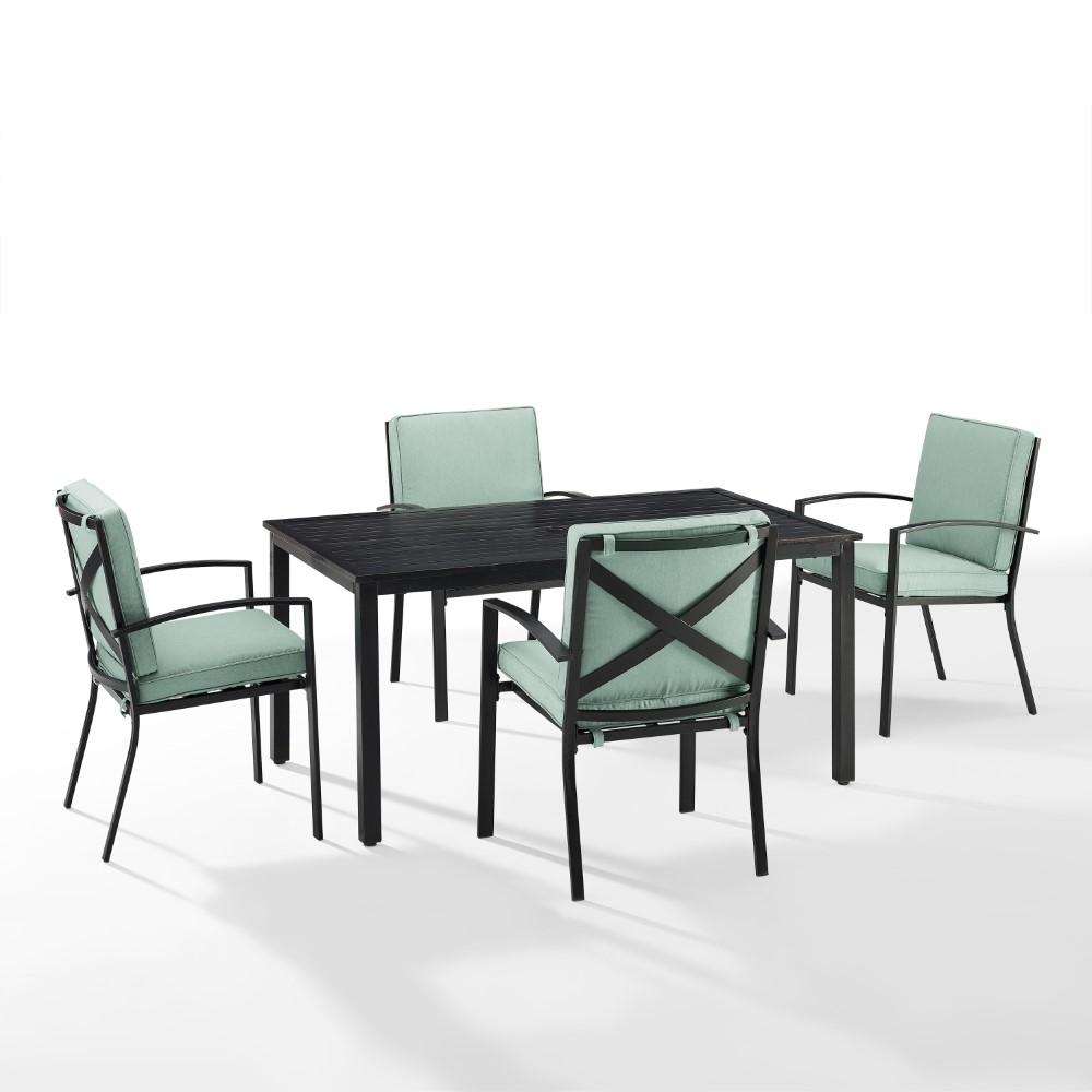 Crosley Furniture - Kaplan 5 Piece Outdoor Dining Set Mist/Oil Rubbed Bronze - Table & 4 Chairs - KO60019BZ-MI view 1