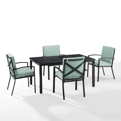 Crosley Furniture - Kaplan 5 Piece Outdoor Dining Set Mist/Oil Rubbed Bronze - Table & 4 Chairs - KO60019BZ-MI view 1