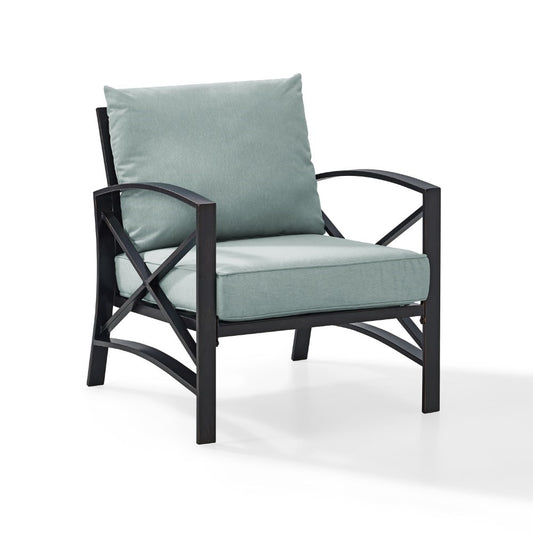 Crosley Furniture - Kaplan Arm Chair in Oiled Bronze With Mist Cushion - KO60007BZ-MI veiw 1