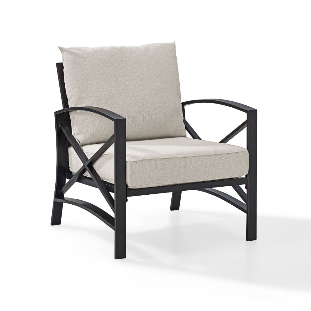 Crosley Furniture - Kaplan Arm Chair in Oiled Bronze With Oatmeal Cushion - KO60007BZ-OL veiw 1