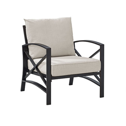 Crosley Furniture - Kaplan Arm Chair in Oiled Bronze With Oatmeal Cushion - KO60007BZ-OL veiw 2