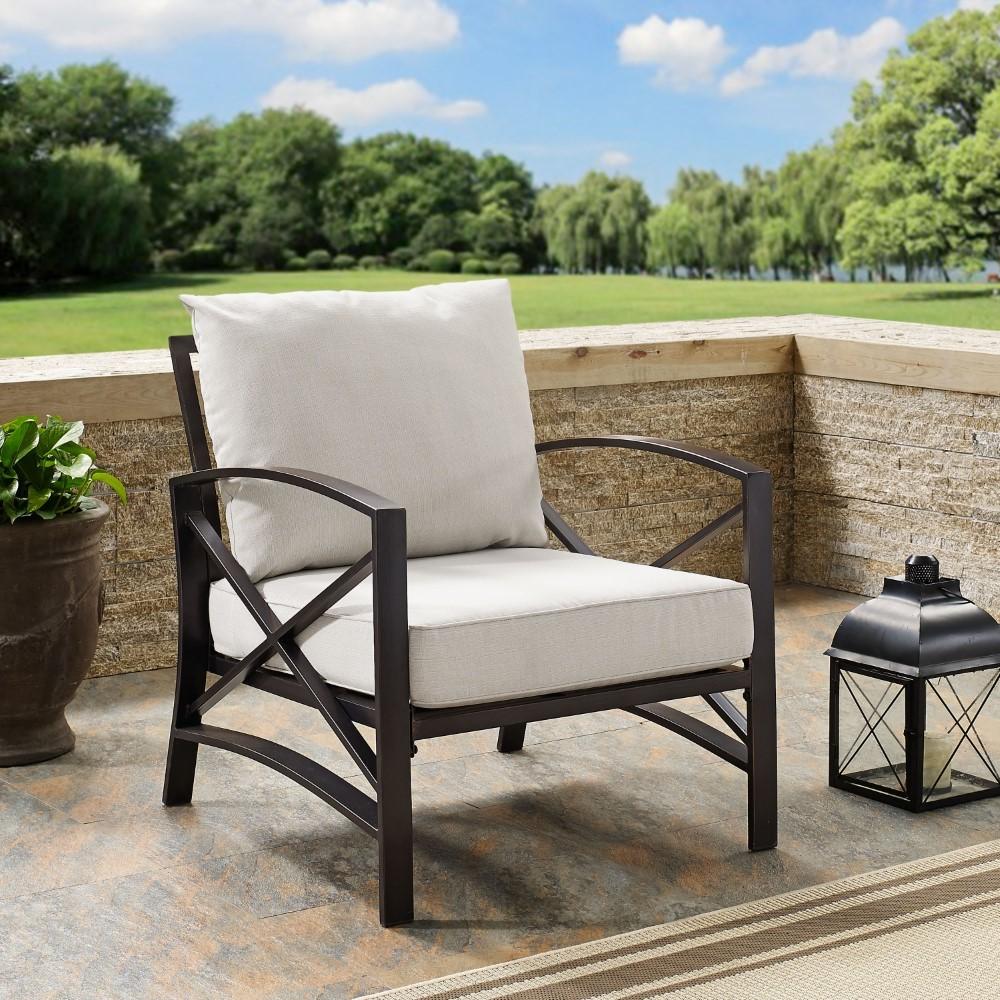 Crosley Furniture - Kaplan Arm Chair in Oiled Bronze With Oatmeal Cushion - KO60007BZ-OL veiw 3