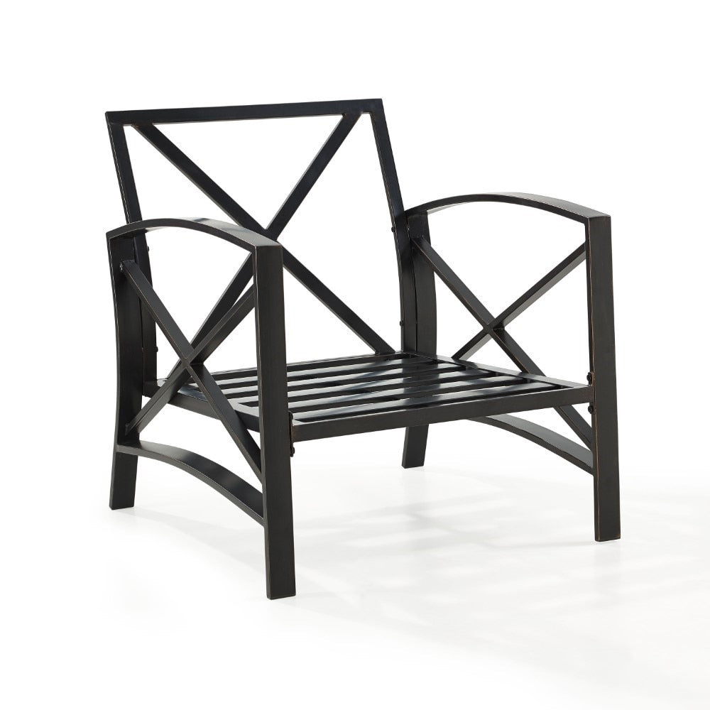 Crosley Furniture - Kaplan Arm Chair in Oiled Bronze With Oatmeal Cushion - KO60007BZ-OL veiw 7